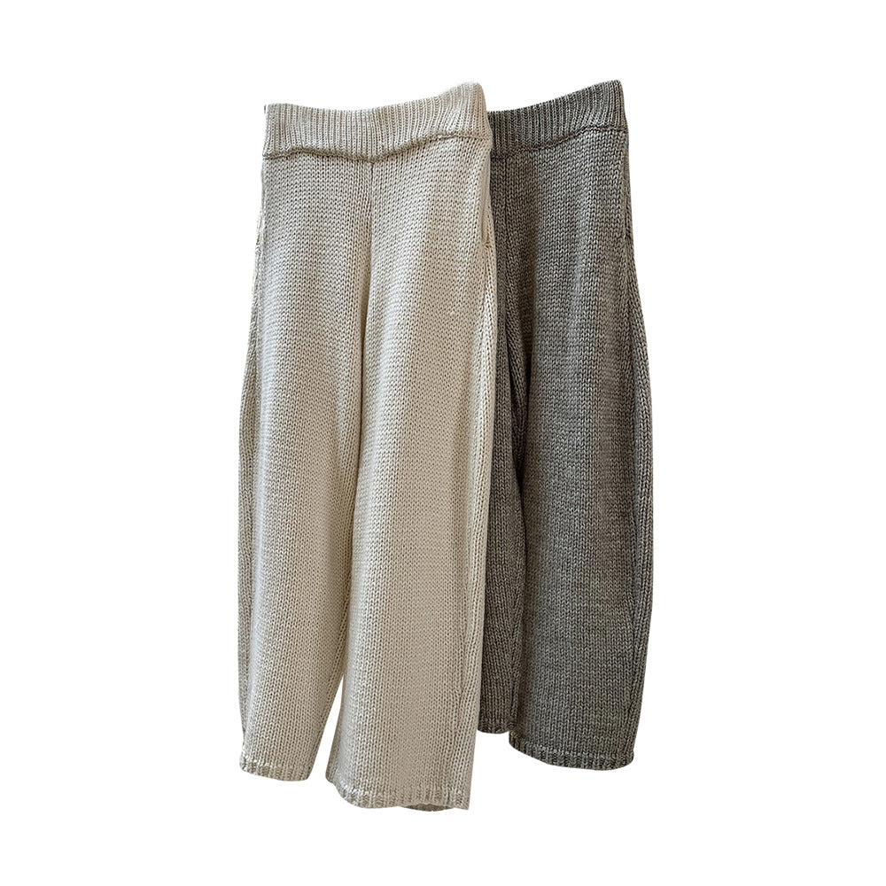 Bella | Cosy Chunky Knit Wide Leg Winter Trousers