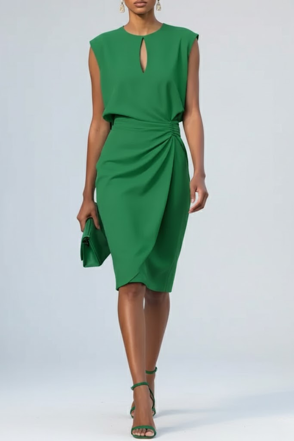 Bella | Polished Keyhole Cap Sleeve Cocktail Party Dress
