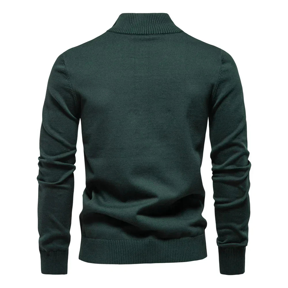 Benjamin | Classic Striped Quarter Zip Mens Knitted Jumper