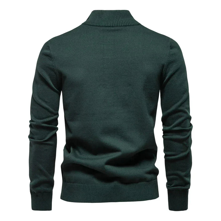 Benjamin | Classic Striped Quarter Zip Mens Knitted Jumper