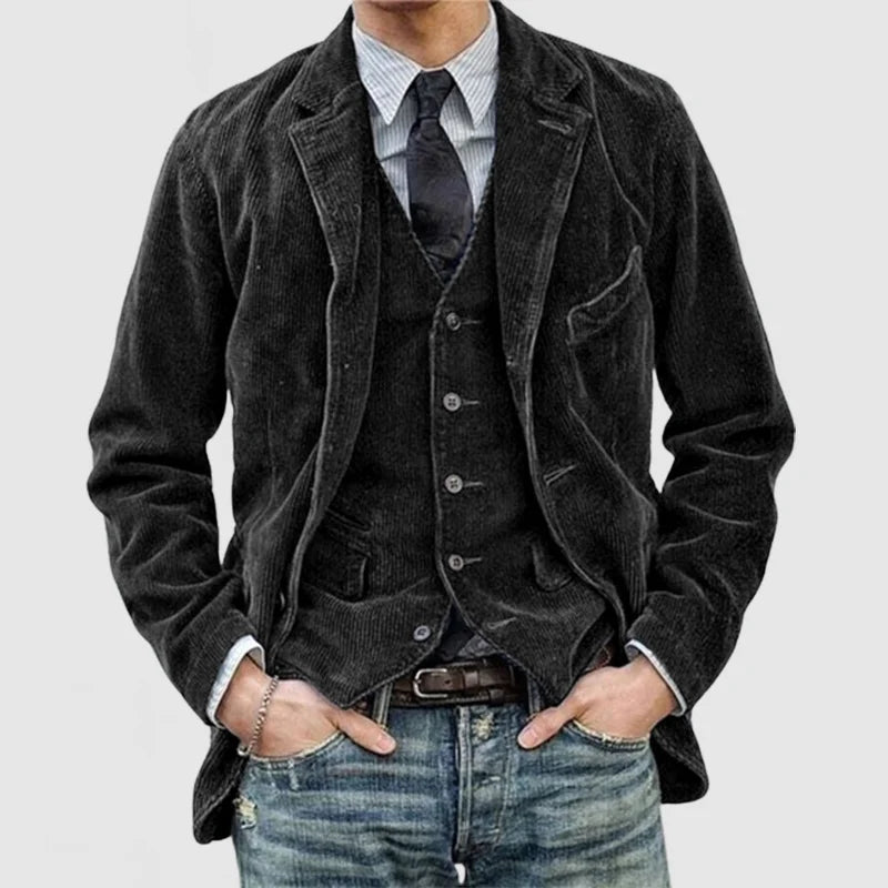 Benjamin | Polished Vintage Ribbed Mens Blazer