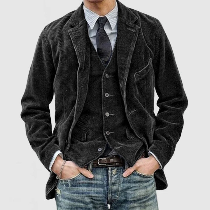 Benjamin | Polished Vintage Ribbed Mens Blazer