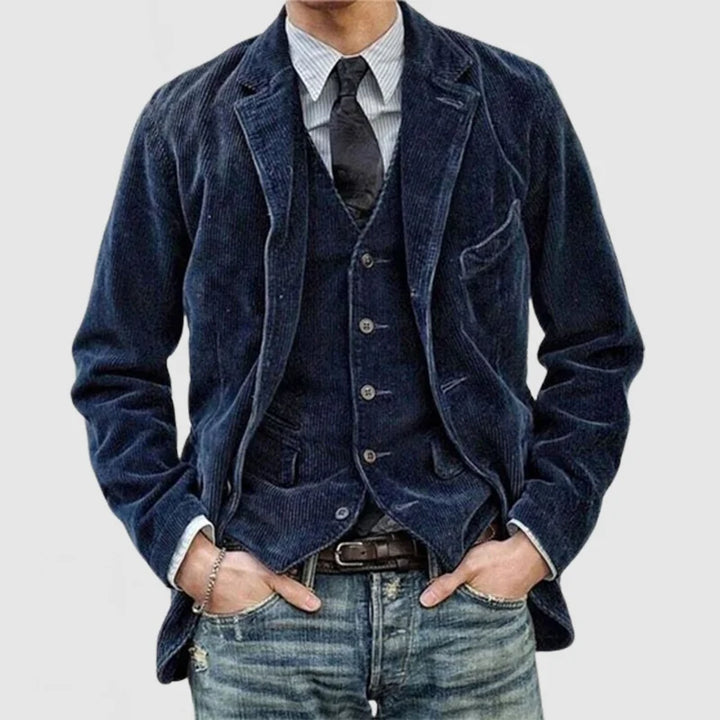 Benjamin | Polished Vintage Ribbed Mens Blazer