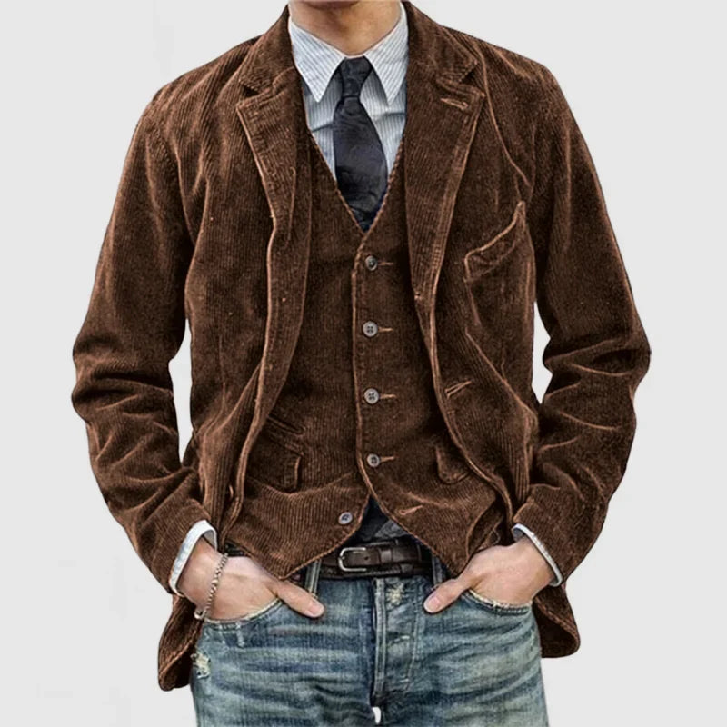 Benjamin | Polished Vintage Ribbed Mens Blazer