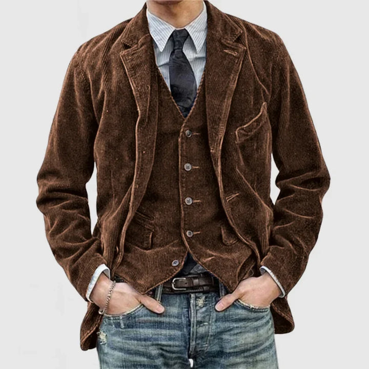 Benjamin | Polished Vintage Ribbed Mens Blazer