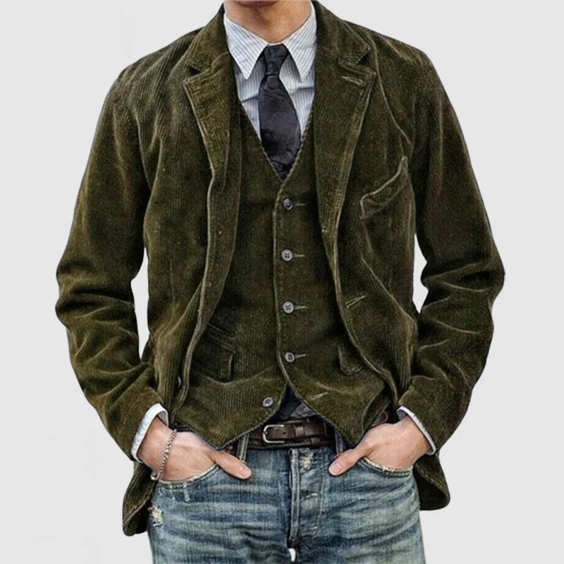 Benjamin | Polished Vintage Ribbed Mens Blazer