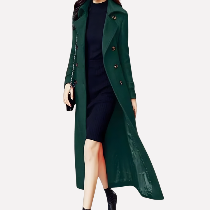 Bonnie | Graceful Long Double-Breasted Trench Womens Coats