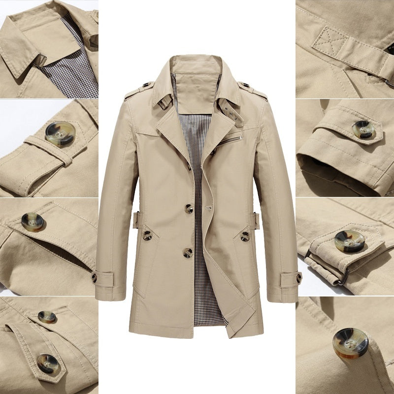Brody | Elegant Double-Breasted Longline Mens Winter Coat