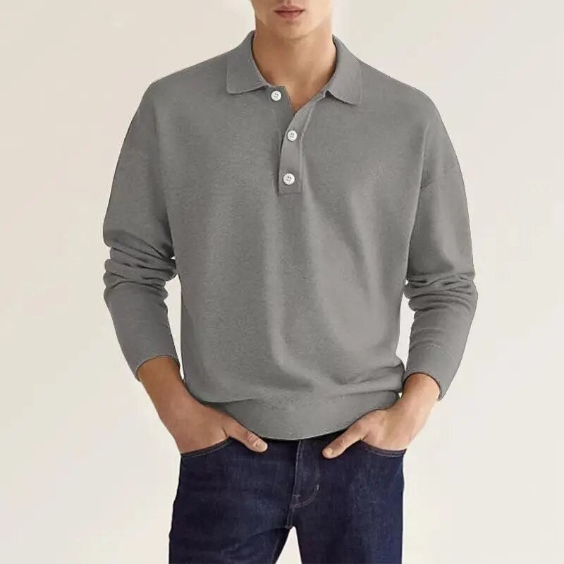 Brody | Long Sleeve Polo Collar Mens Knitted Jumper