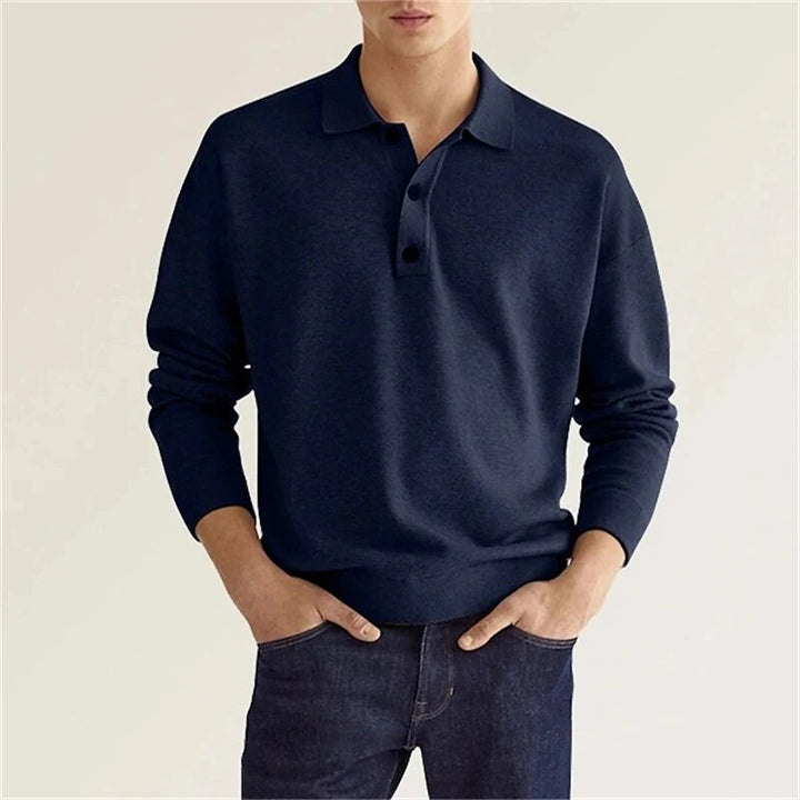 Brody | Long Sleeve Polo Collar Mens Knitted Jumper