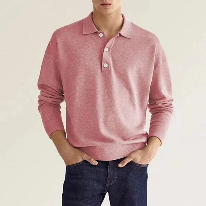 Brody | Long Sleeve Polo Collar Mens Knitted Jumper