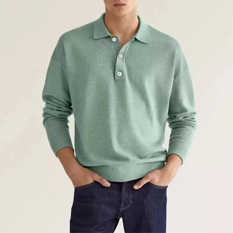 Brody | Long Sleeve Polo Collar Mens Knitted Jumper