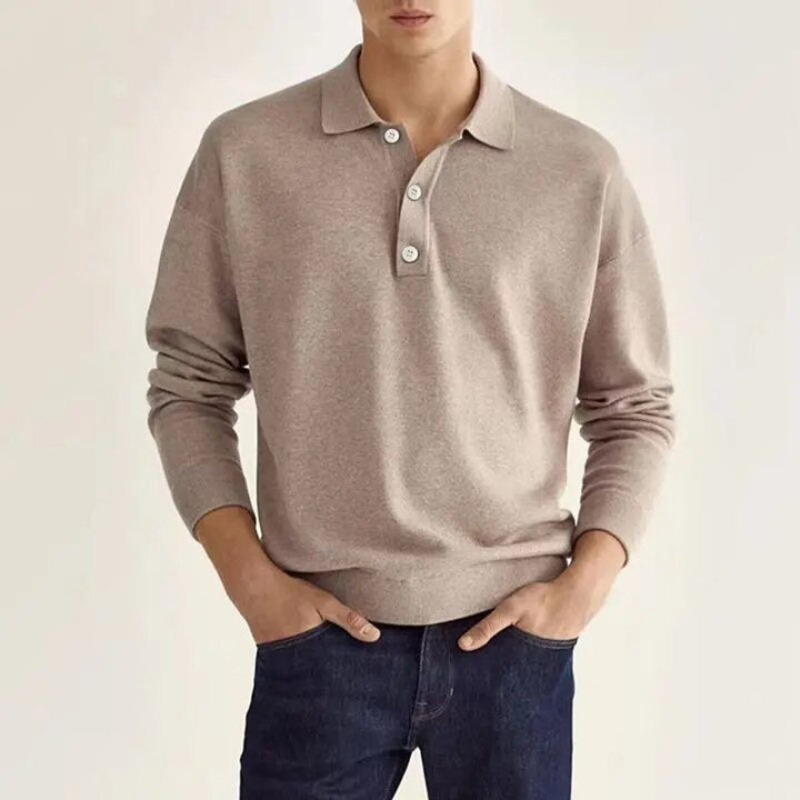 Brody | Long Sleeve Polo Collar Mens Knitted Jumper