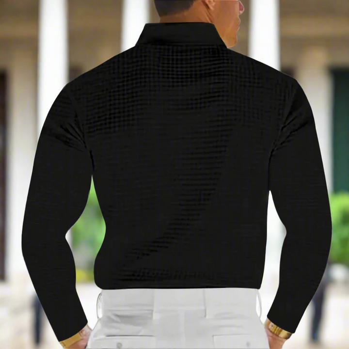 Charlie | Textured Polo Collar Mens Knitted Jumper
