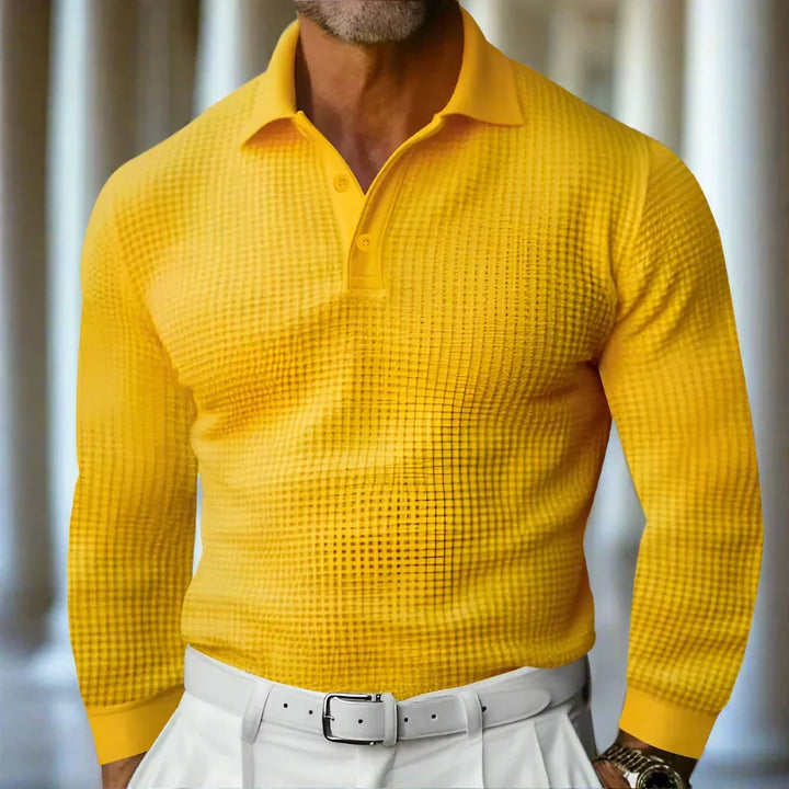 Charlie | Textured Polo Collar Mens Knitted Jumper