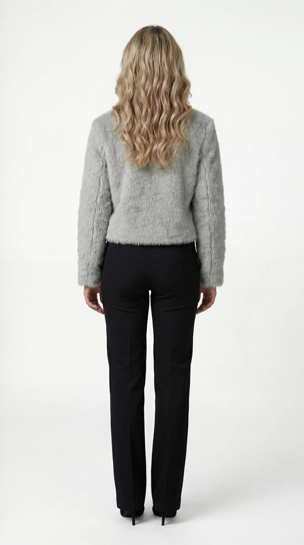 Chloe | Classic Cropped Fur Jacket with Open Front