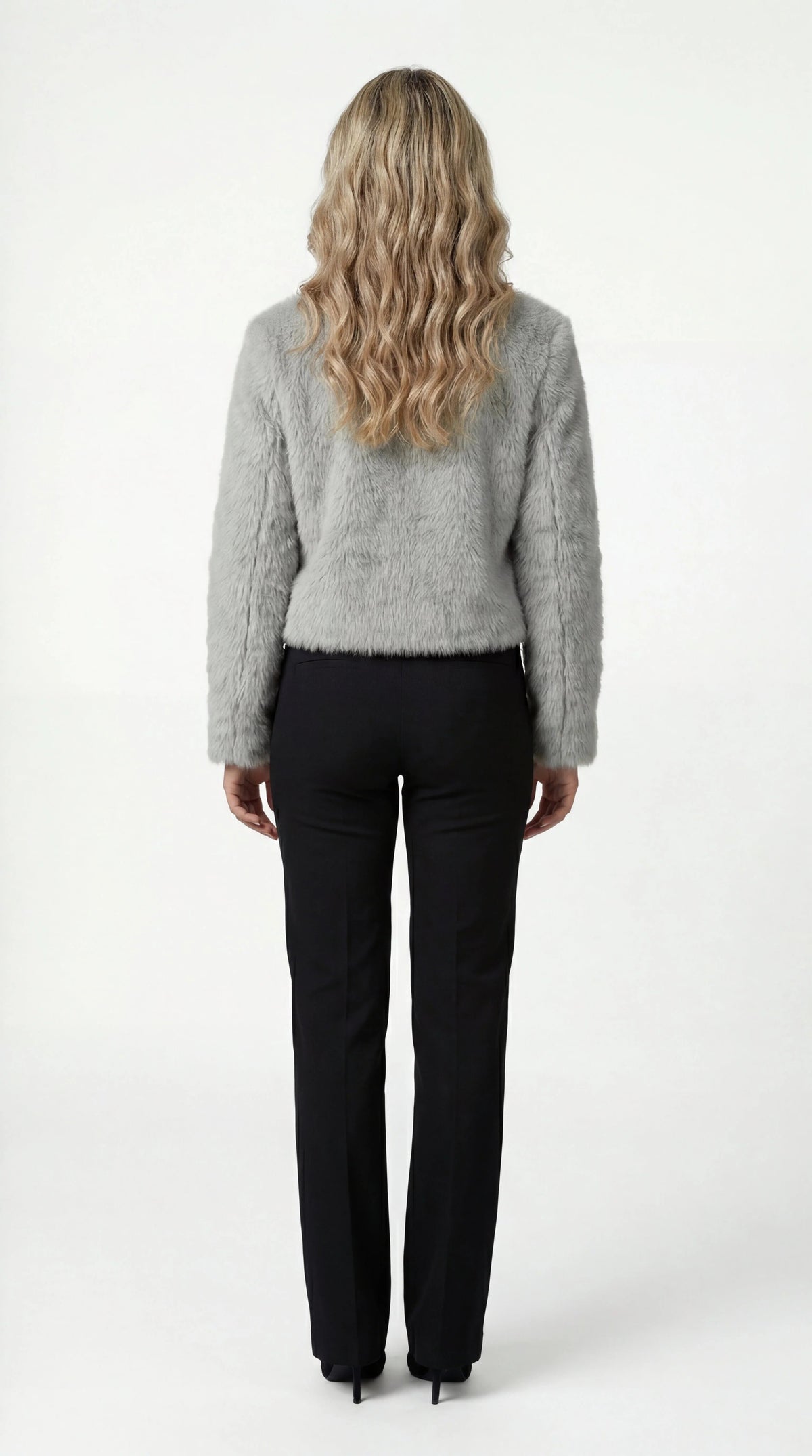 Chloe | Classic Cropped Fur Jacket with Open Front