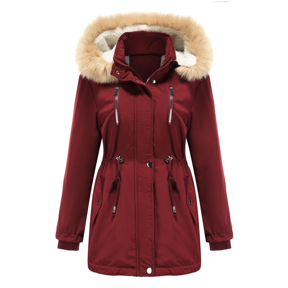Chloe | Hooded Drawstring Waist Parka Winter Coat