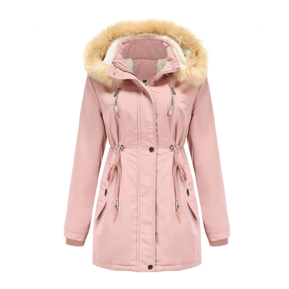 Chloe | Hooded Drawstring Waist Parka Winter Coat