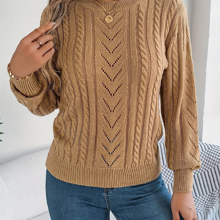 Chloe | Relaxed Cable Knit Openwork Womens Jumper