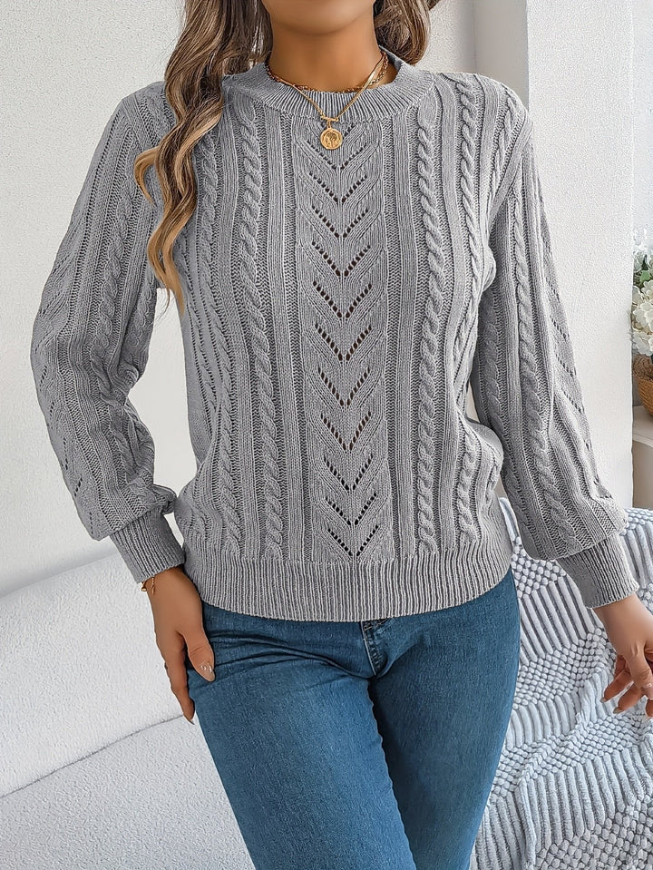 Chloe | Relaxed Cable Knit Openwork Womens Jumper