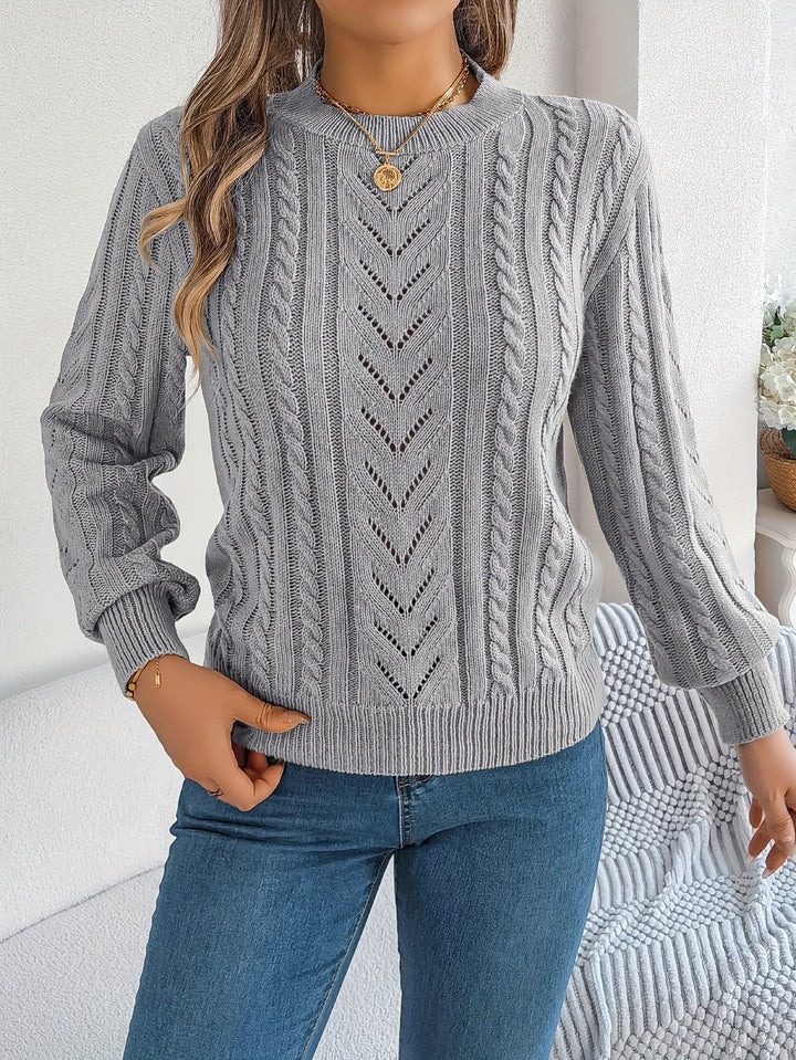 Chloe | Relaxed Cable Knit Openwork Womens Jumper