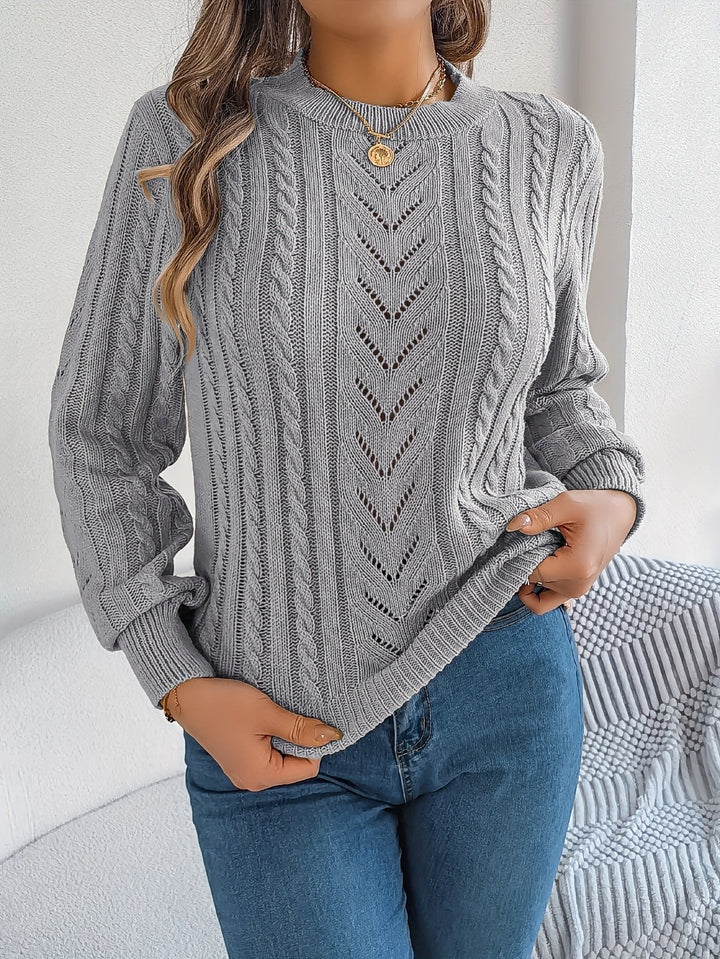 Chloe | Relaxed Cable Knit Openwork Womens Jumper