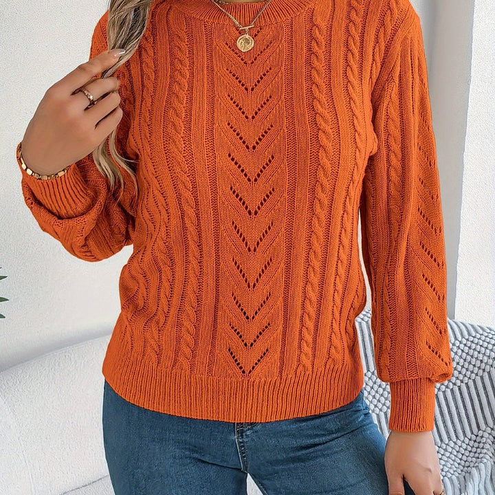 Chloe | Relaxed Cable Knit Openwork Womens Jumper