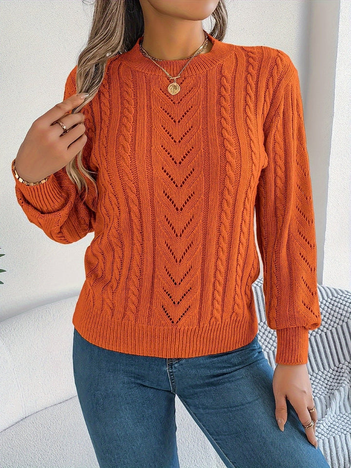 Chloe | Relaxed Cable Knit Openwork Womens Jumper