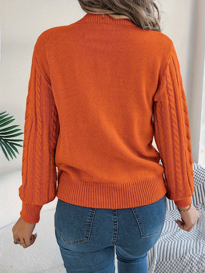 Chloe | Relaxed Cable Knit Openwork Womens Jumper