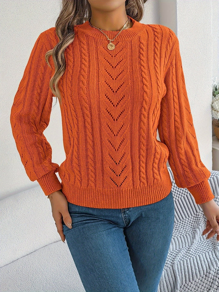 Chloe | Relaxed Cable Knit Openwork Womens Jumper