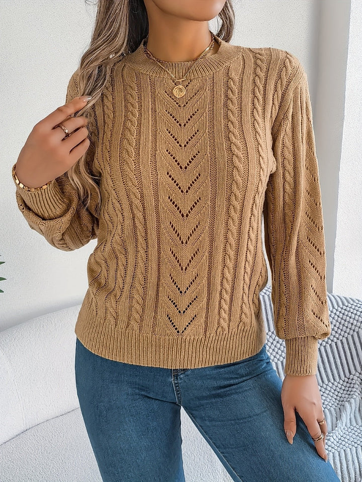 Chloe | Relaxed Cable Knit Openwork Womens Jumper