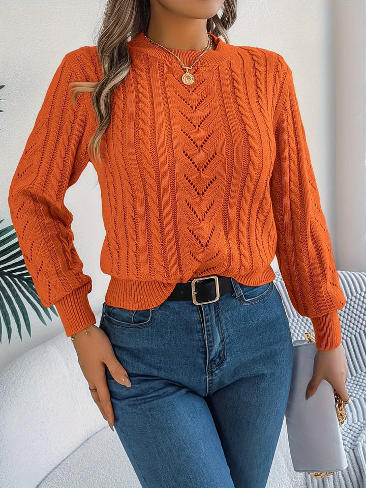 Chloe | Relaxed Cable Knit Openwork Womens Jumper