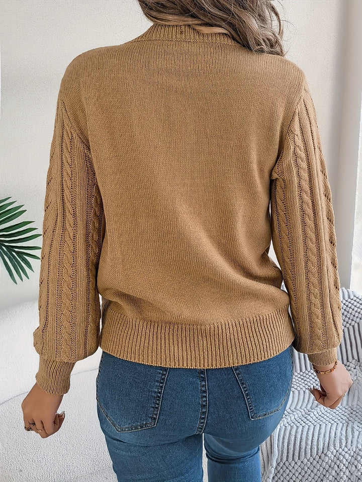 Chloe | Relaxed Cable Knit Openwork Womens Jumper