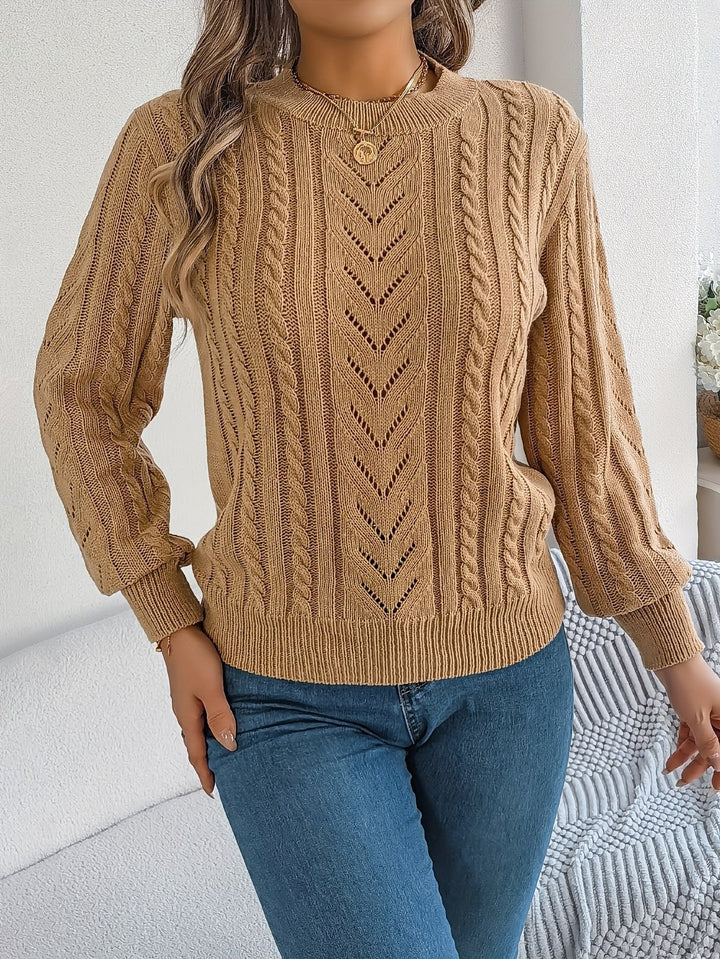Chloe | Relaxed Cable Knit Openwork Womens Jumper