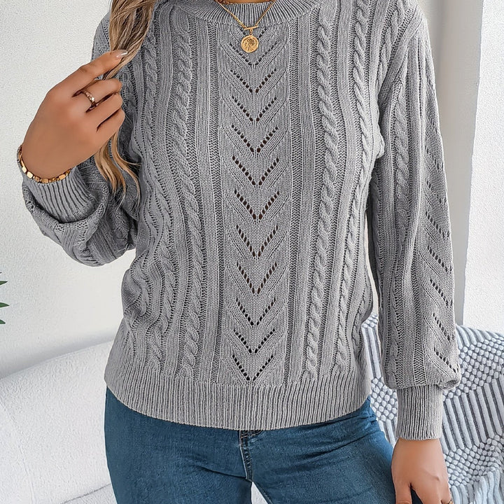 Chloe | Relaxed Cable Knit Openwork Womens Jumper