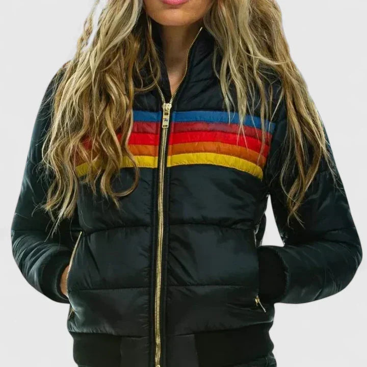 Clara | Chic Striped Quilted Puffer Jacket