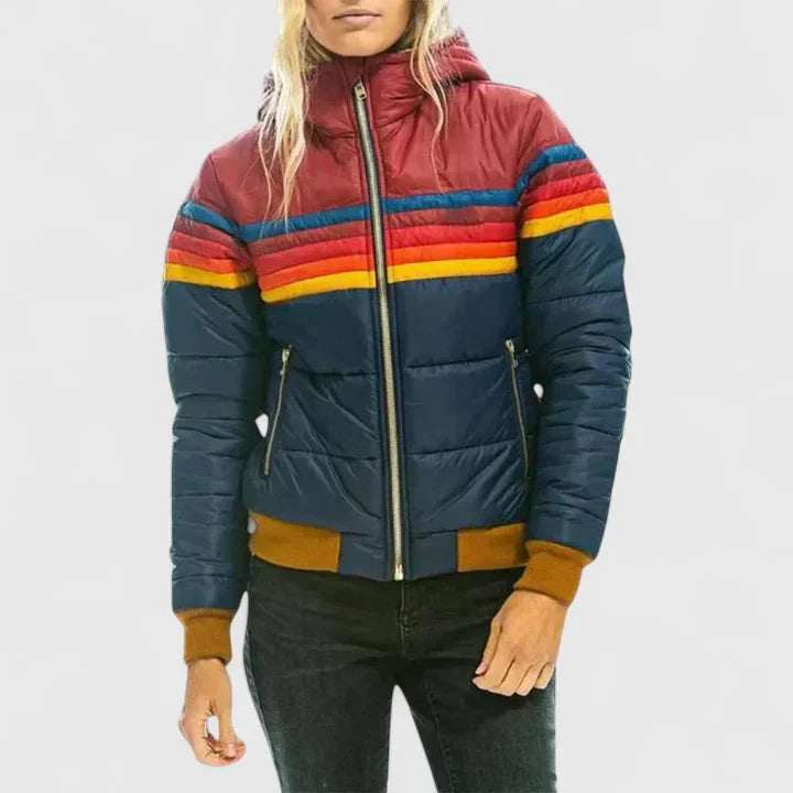 Clara | Chic Striped Quilted Puffer Jacket