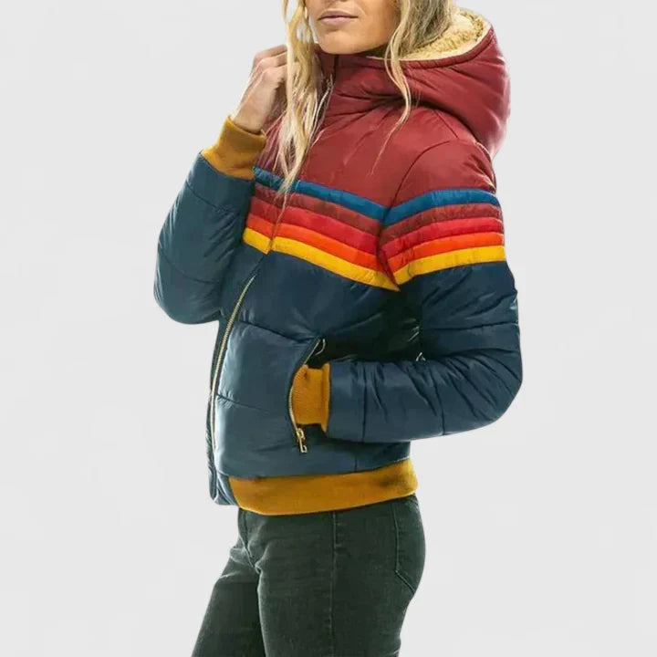 Clara | Chic Striped Quilted Puffer Jacket