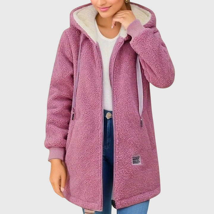 Clara | Longline Hooded Zip Up Fleece Jacket
