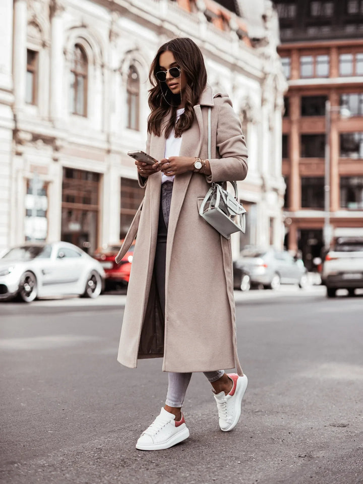 Daisy | Relaxed Belted Wool-Look Longline Wrap Coat