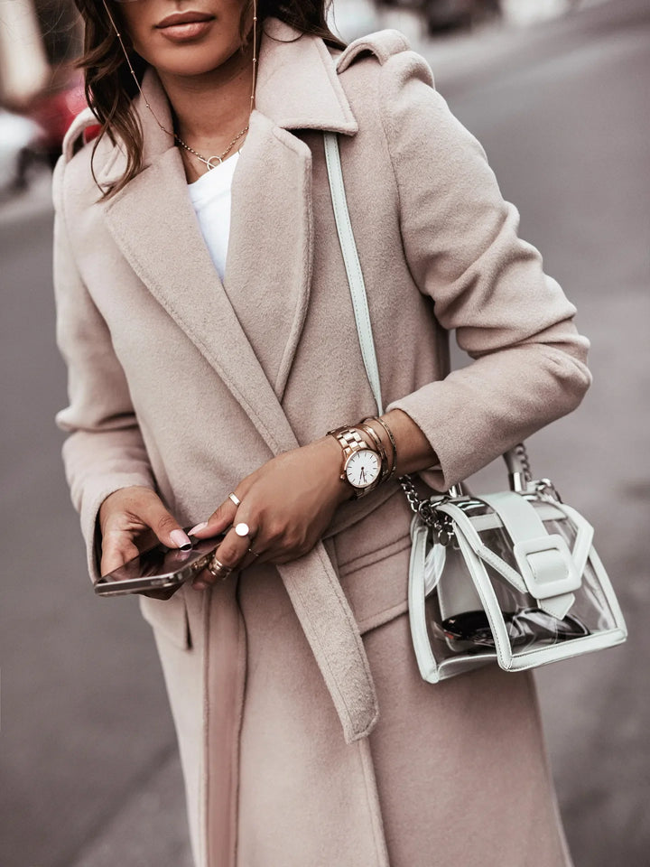 Daisy | Relaxed Belted Wool-Look Longline Wrap Coat