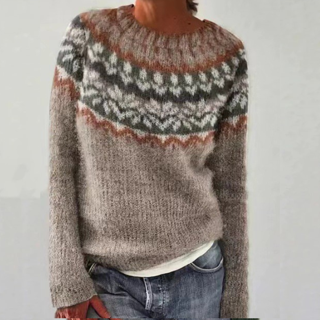 Darcie | Fair Isle Crew Neck Knitted Jumper