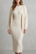 Delilah | Cosy Ribbed Knit Winter Dress and Cardigan Set