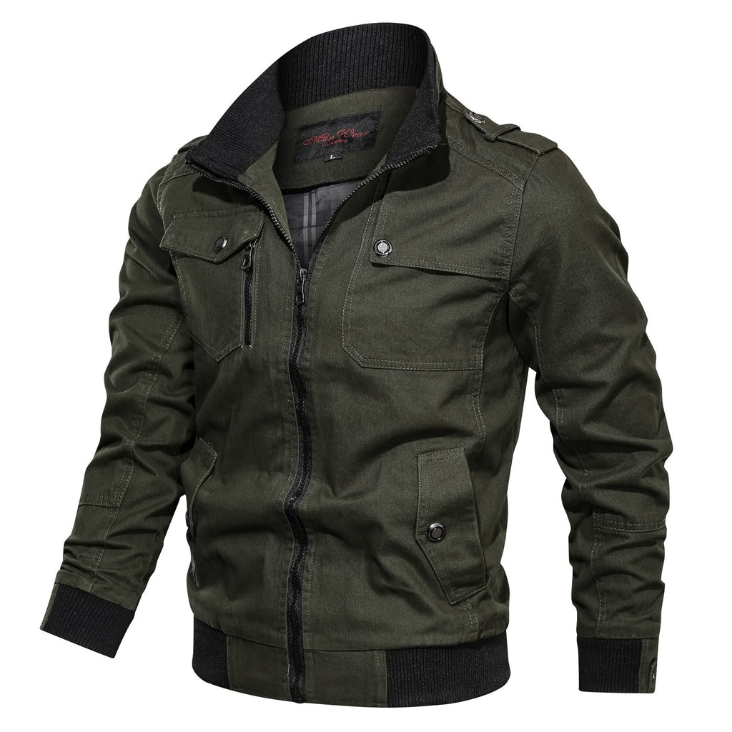Dylan | Effortless Military Zip-Up Bomber Jacket with Chest Pockets