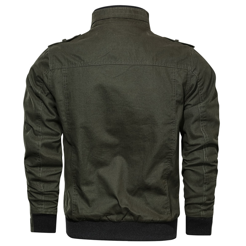 Dylan | Effortless Military Zip-Up Bomber Jacket with Chest Pockets