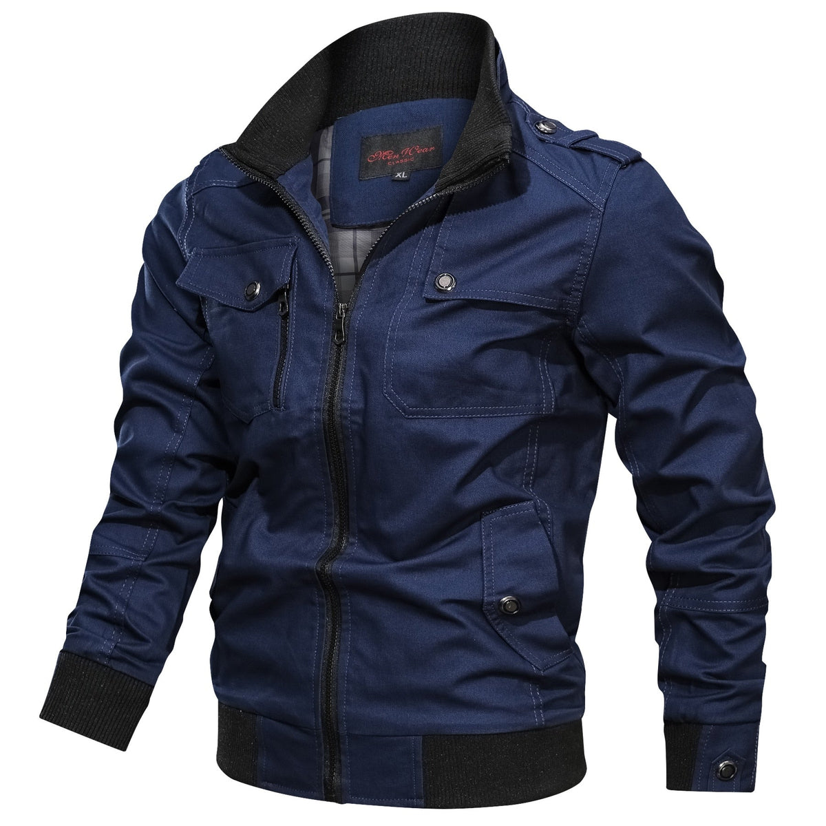 Dylan | Effortless Military Zip-Up Bomber Jacket with Chest Pockets