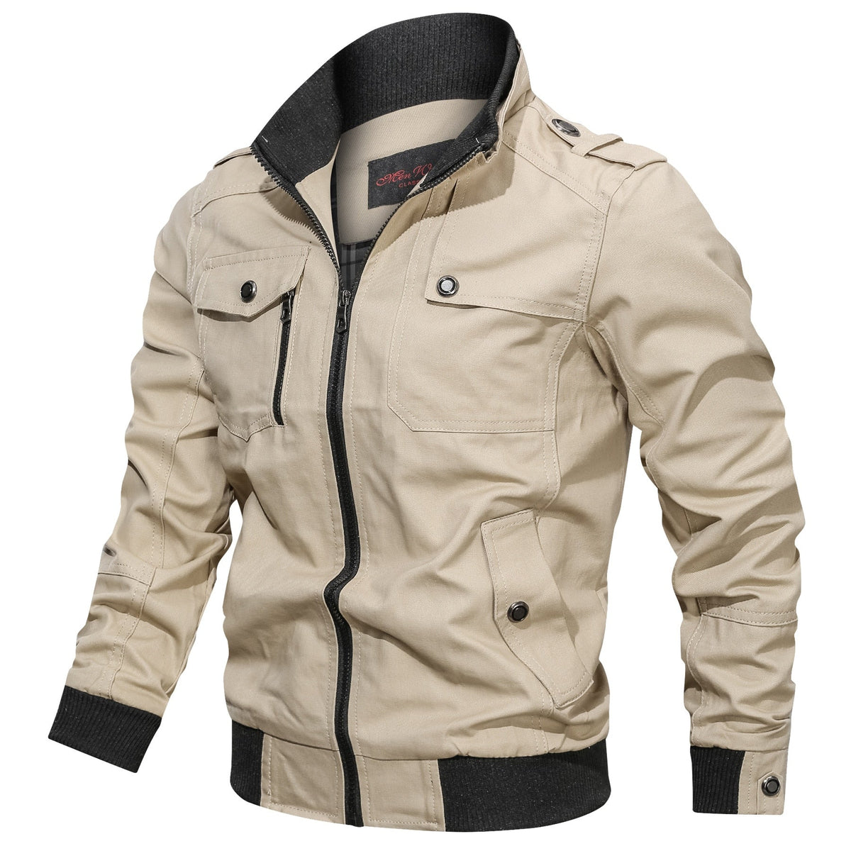 Dylan | Effortless Military Zip-Up Bomber Jacket with Chest Pockets