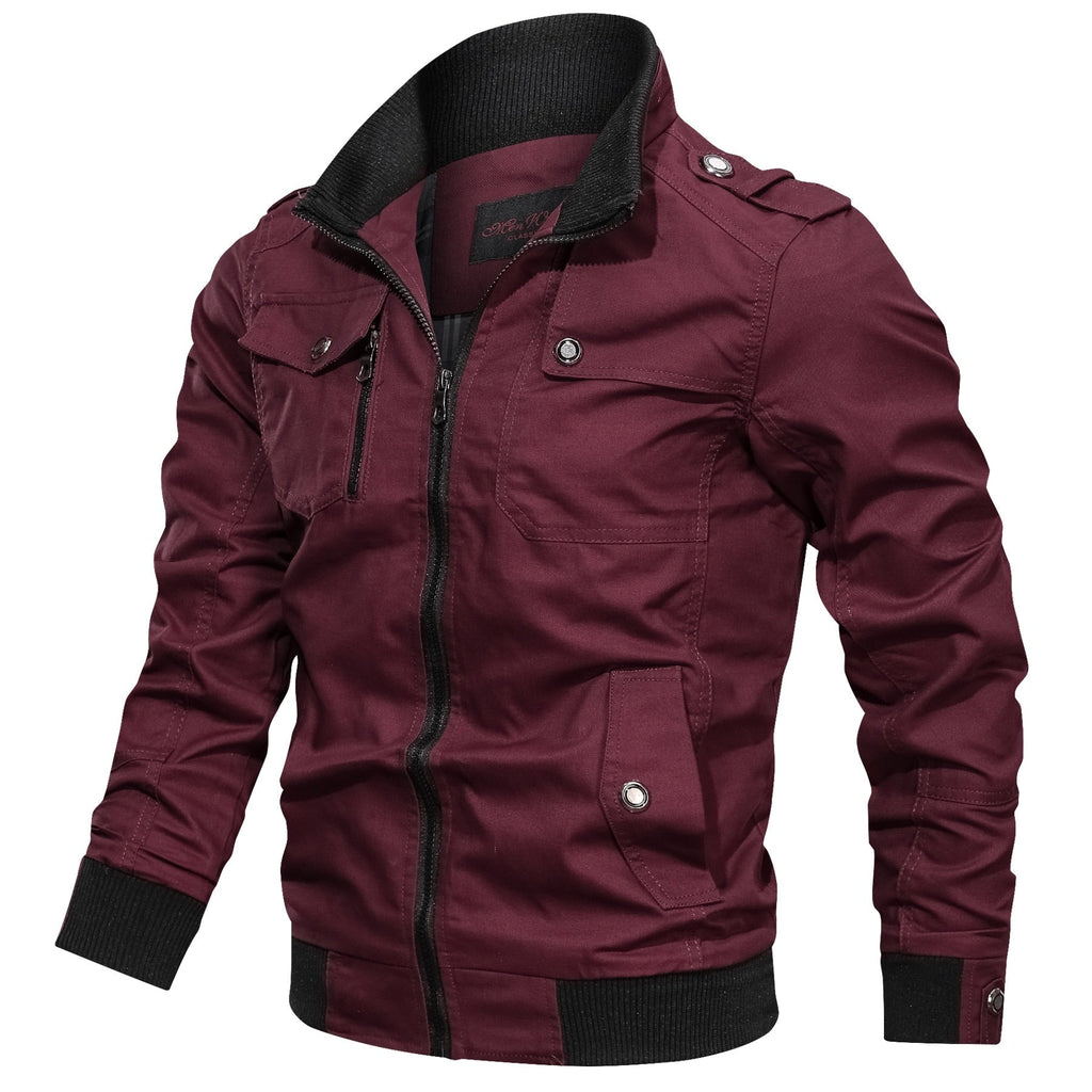 Dylan | Effortless Military Zip-Up Bomber Jacket with Chest Pockets