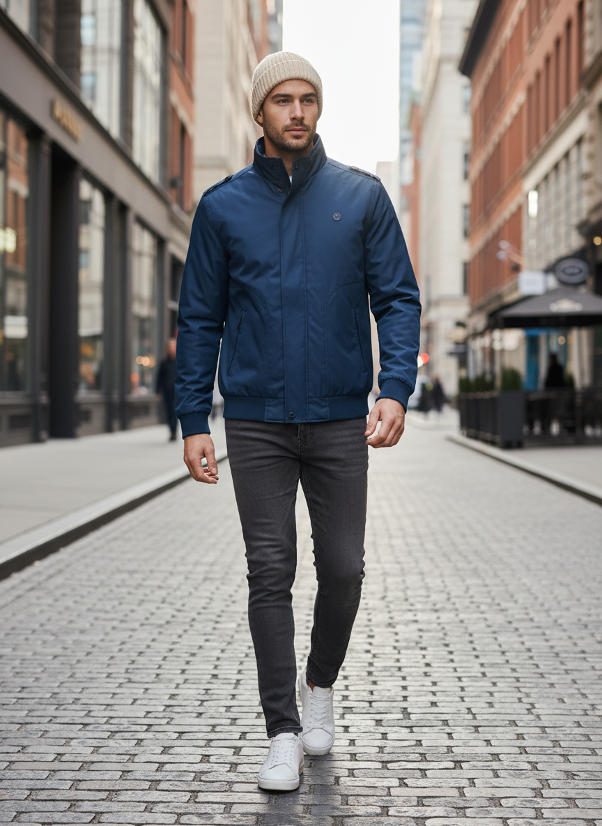 Dylan | Effortless Stand Collar Zip-Up Bomber Jacket